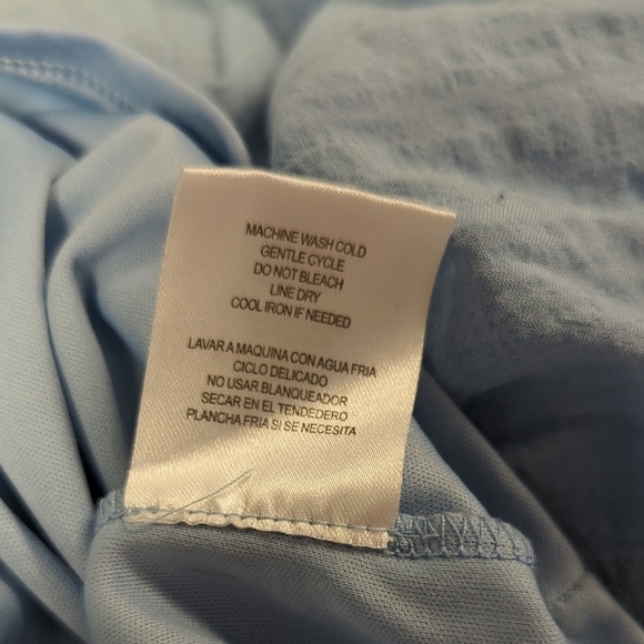 City Triangle Off Shoulder Mini Sundress Blue L summer cottagecore bohemian - Picture 6 of 7